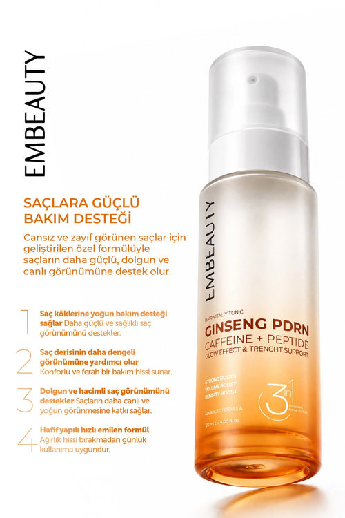 Embeauty Ginseng PDRN Hair Vitality Tonic Caffeine + Peptide 120 ml