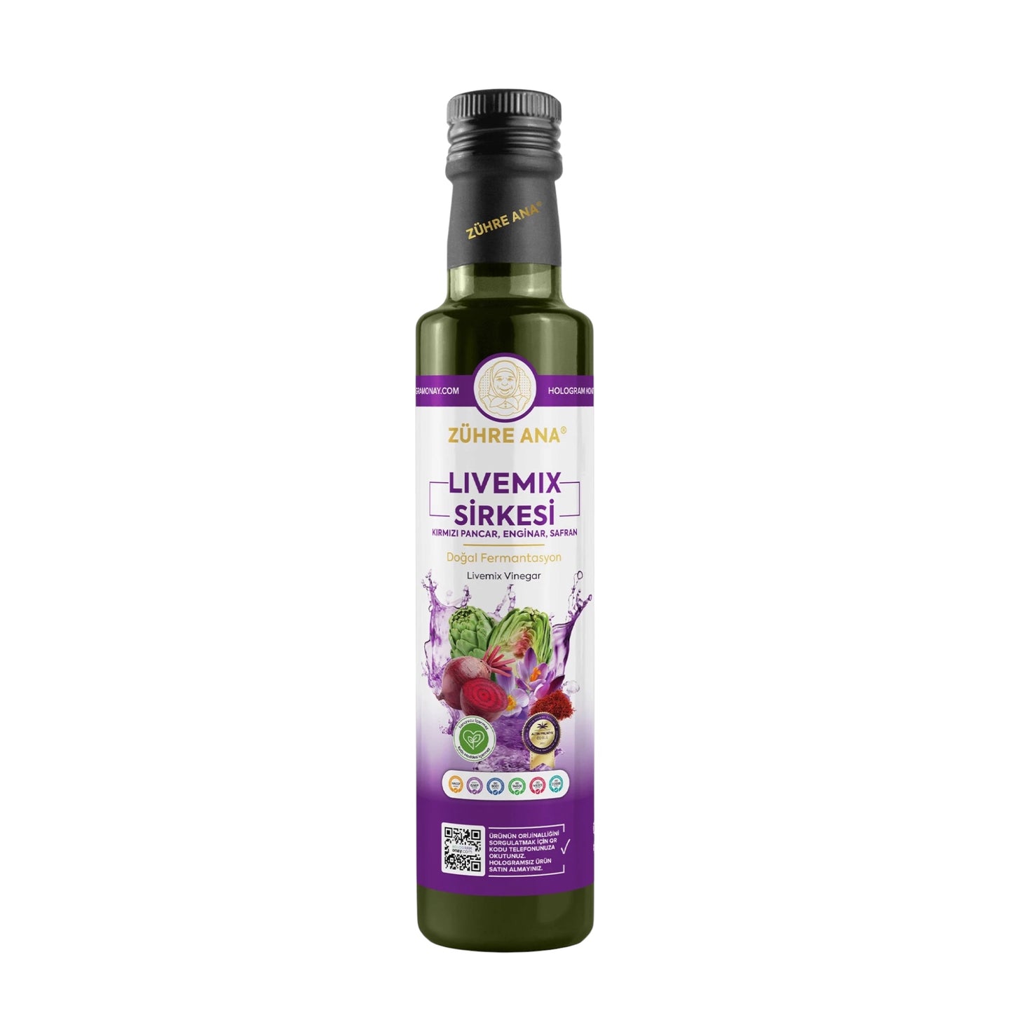 Zühre Ana Livemix Sirkesi AZIJN 500 ml | Rode Biet, Artisjok & Saffraan | Natuurlijke Fermentatie