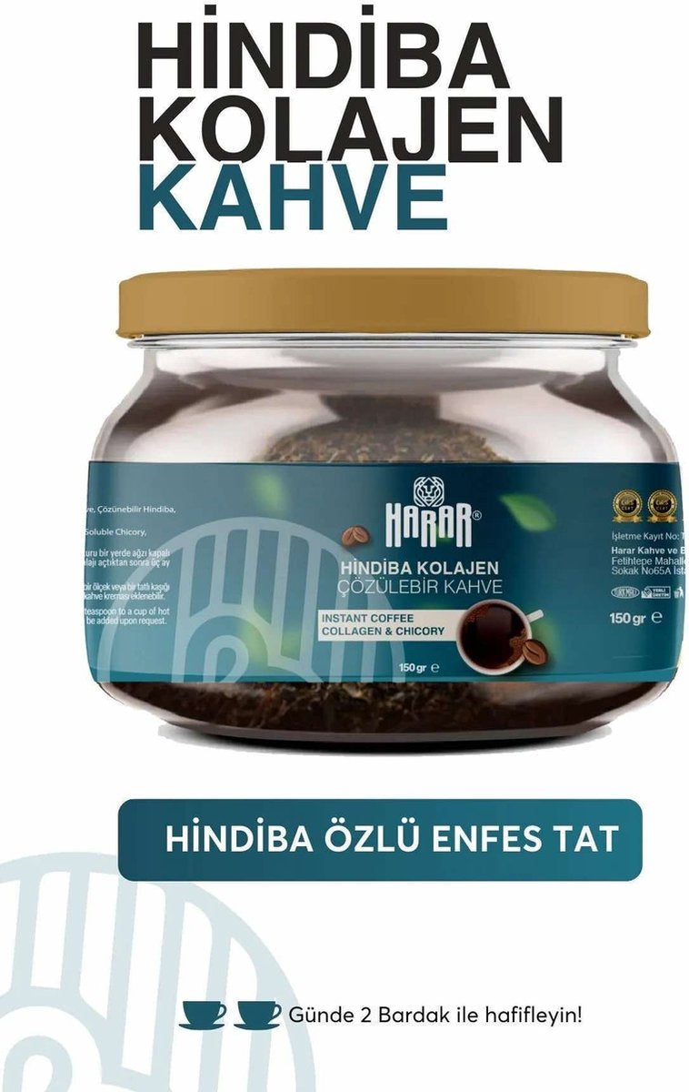 Harar Hindiba Cichorei Koffie met Collageen – Oploskoffie – 60 Porties – 1 Maand – 150 g