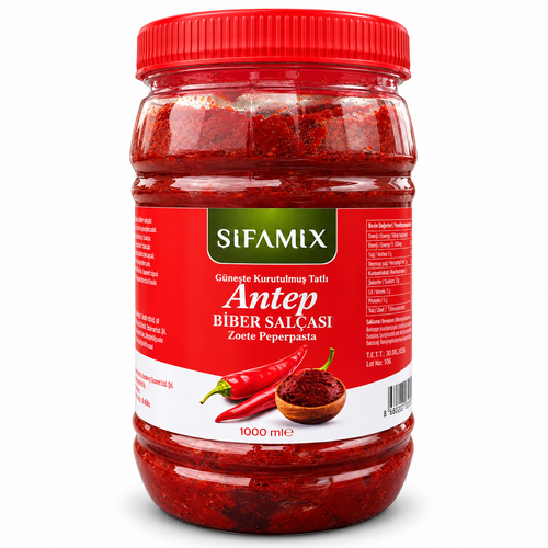 Şifamix Antep Zoete Peperpasta – Zongedroogde Paprikapasta – Met Peper & Zout – 1000 ml