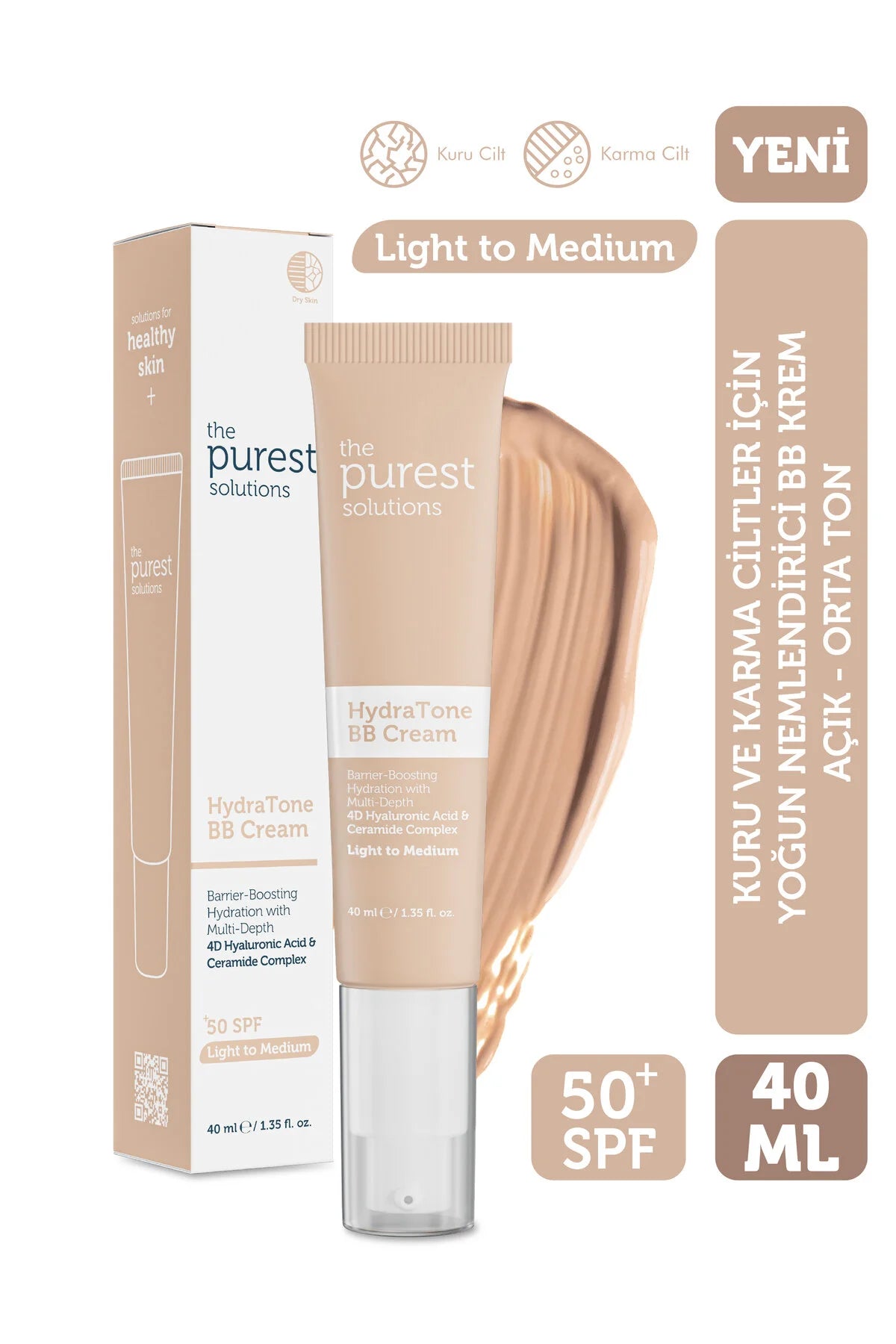 The Purest Solutions BareMatte BB Cream SPF 50 – Light to Medium – Matterende BB Cream voor Vette & Gecombineerde Huid