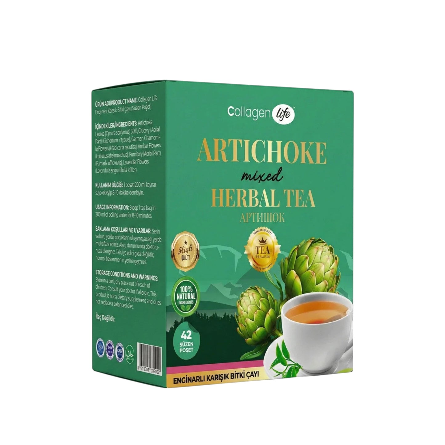 Collagen Life Artisjok Kruidenthee – Gemengde Kruidenthee met 30% Artisjokblad – 42 Theezakjes x 2 g – 84 g