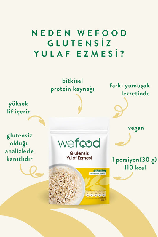 Wefood Glutenvrije Havervlokken Fijn Gemalen 300 g - Glutenvrij - Vegan - Rijk aan Vezels - Natuurlijke Eiwitbron