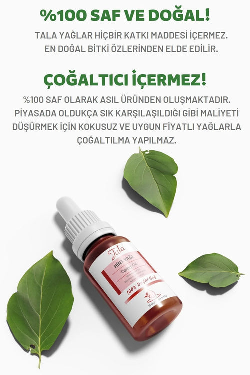 Tala Hint Yağı 20 ml | Soğuk Sıkım Hint Yağı | 100% Pure Castor Oil