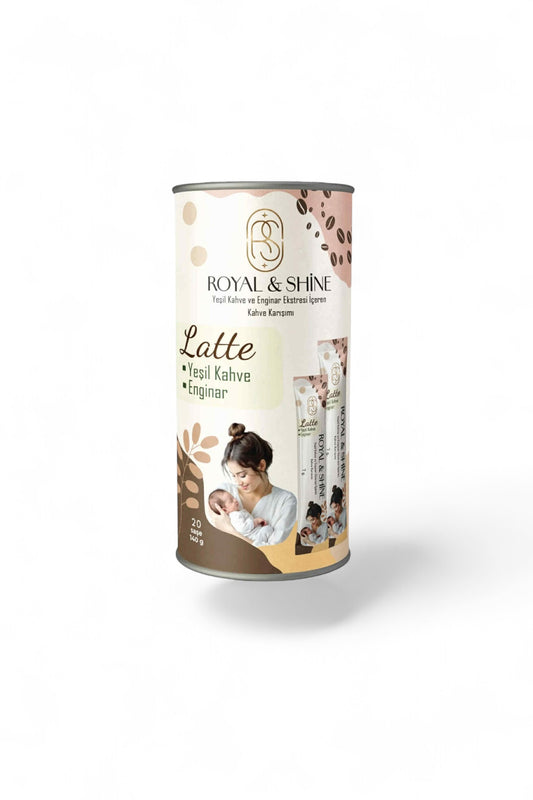 Royal and Shine Koffie Detox - Latte Koffiemix met groene koffie (yesil kahve) en artisjok (enginar) - extract Geschikt ook voor moeders die borstvoeding geven en voor gebruik vanaf de zwangerschap - 20 stuks