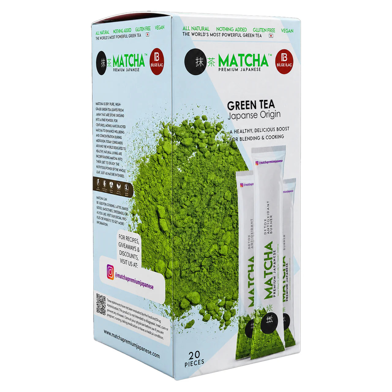 Matcha Premium Groene Thee met Aardbeismaak – 20 x 10 g Sachets