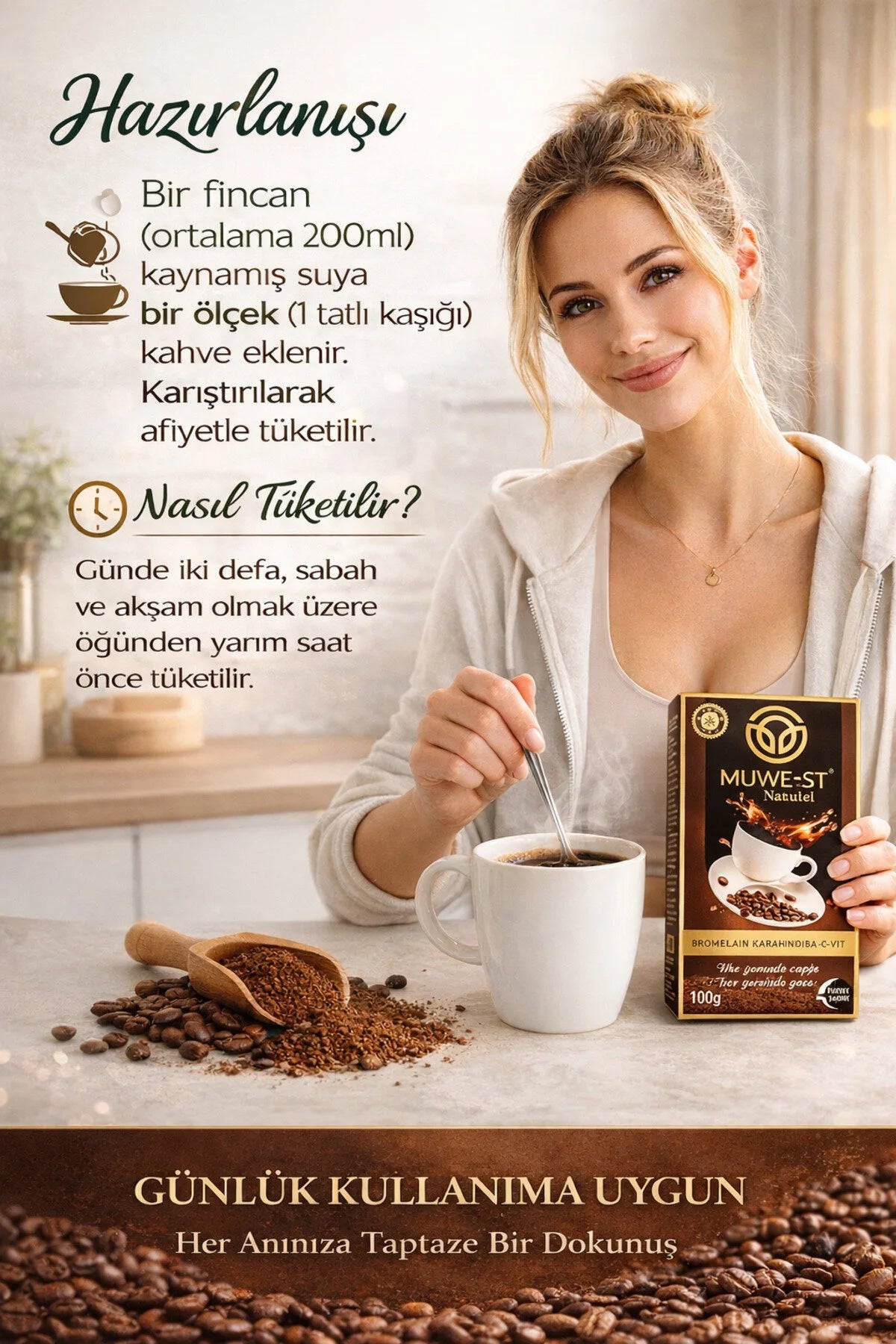 Muwest Natural Bromelaïne KaraHindiba Coffee – Zwarte Cichorei Koffie met Ananasextract & Vitamine C – 100 g