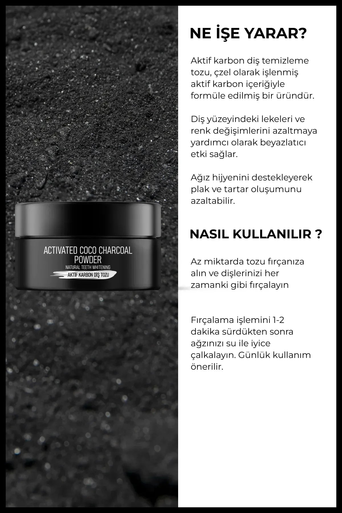 RC Cosmetics Activated Charcoal Whitening Tandpoeder 1 stuks - Tanden bleken - Tooth Powder - 1x40gr - Zwarte bleek poeder