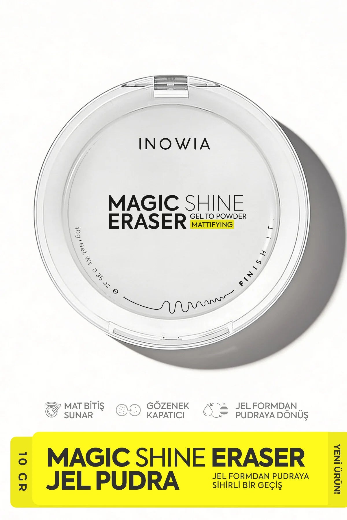 Inowia Magic Shine Eraser Gel to Powder – Mattifying Face Powder – 10 g – Vegan