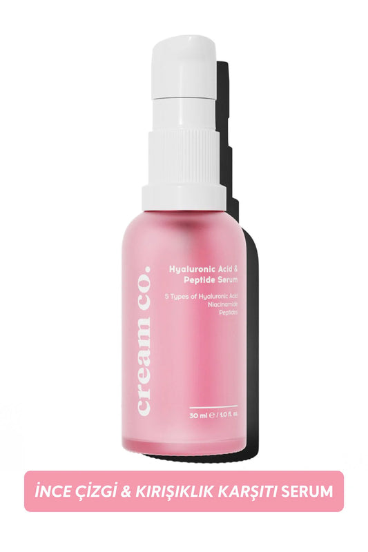 cream co. Hyaluronic Acid & Peptide Serum – 5 Soorten Hyaluronzuur, Niacinamide & Peptiden – 30 ml