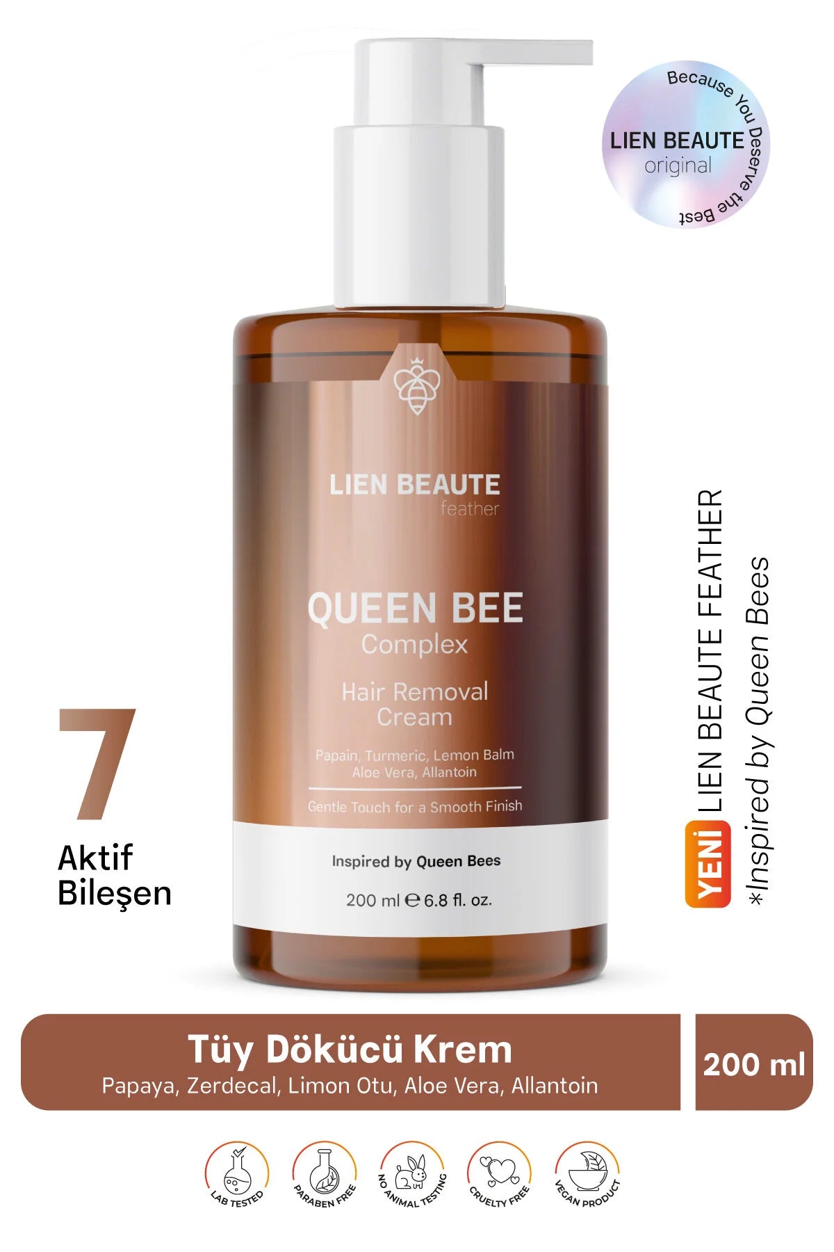 Lien Beaute Queen Bee Complex Ontharingscrème Unisex (Haar Removal Cream)  -200 ml