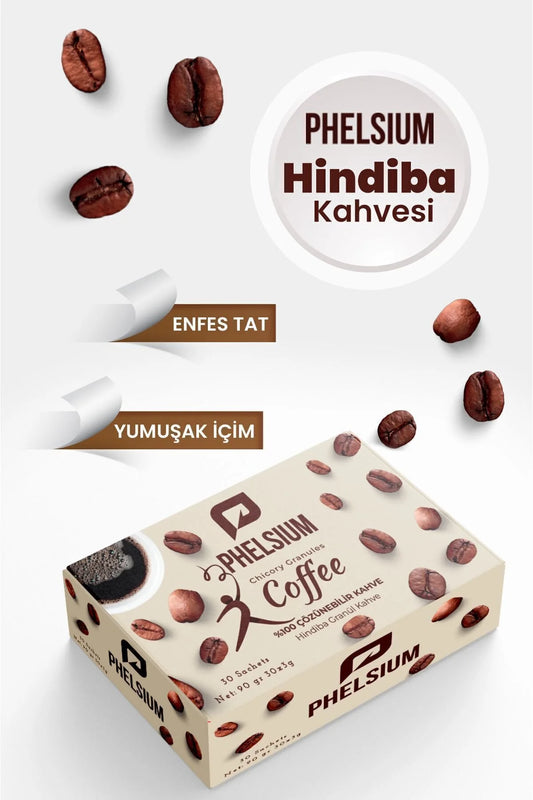 Phelsium Chicory Granules Coffee – Instant Koffie met Cichorei, Gymnema & Bromelaïne – 30 Sachets x 3 g – 90 g