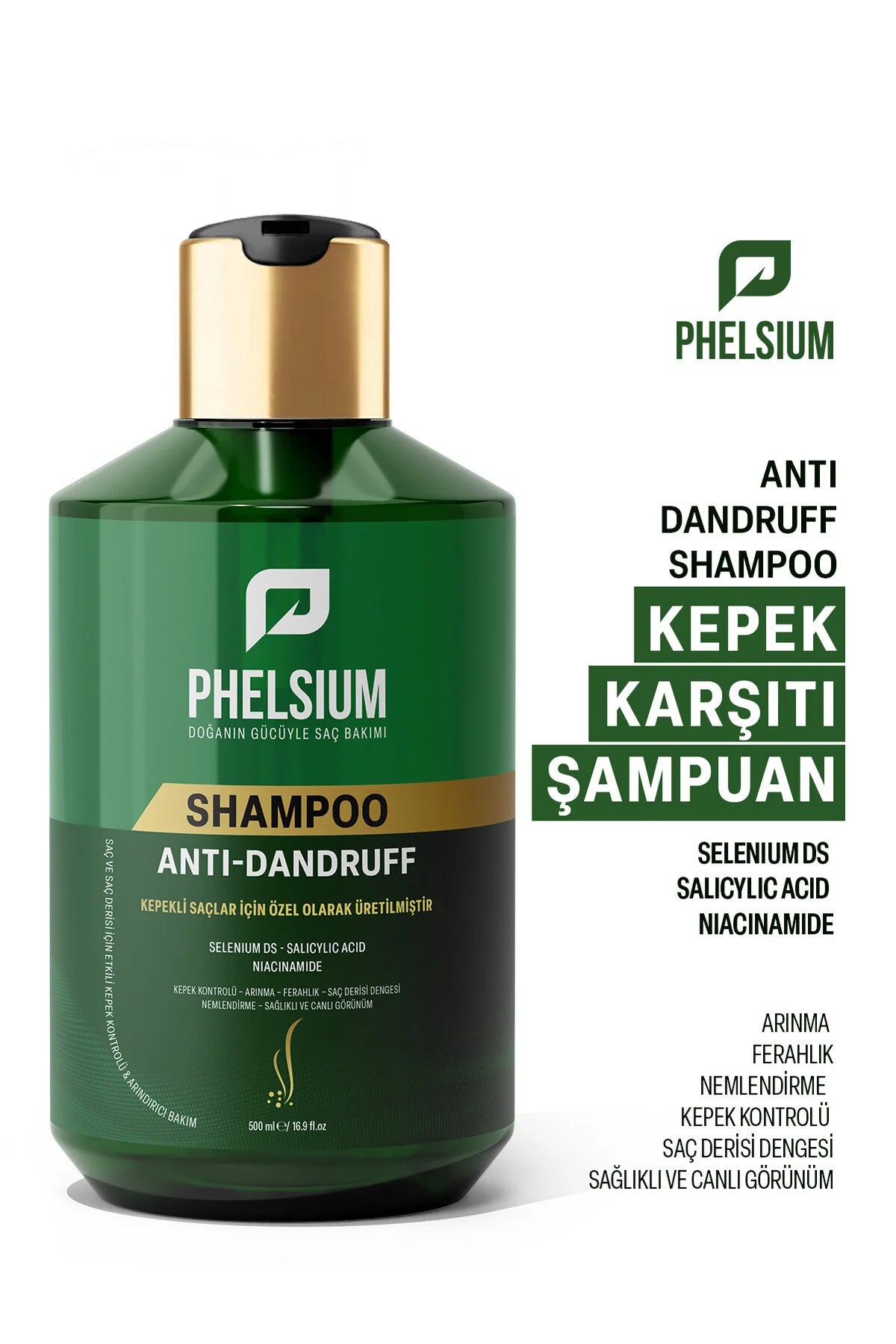 Phelsium Anti-Roos Shampoo – Selenium Sulfide, Salicylzuur & Niacinamide – Voor Roosgevoelig Haar – 500 ml