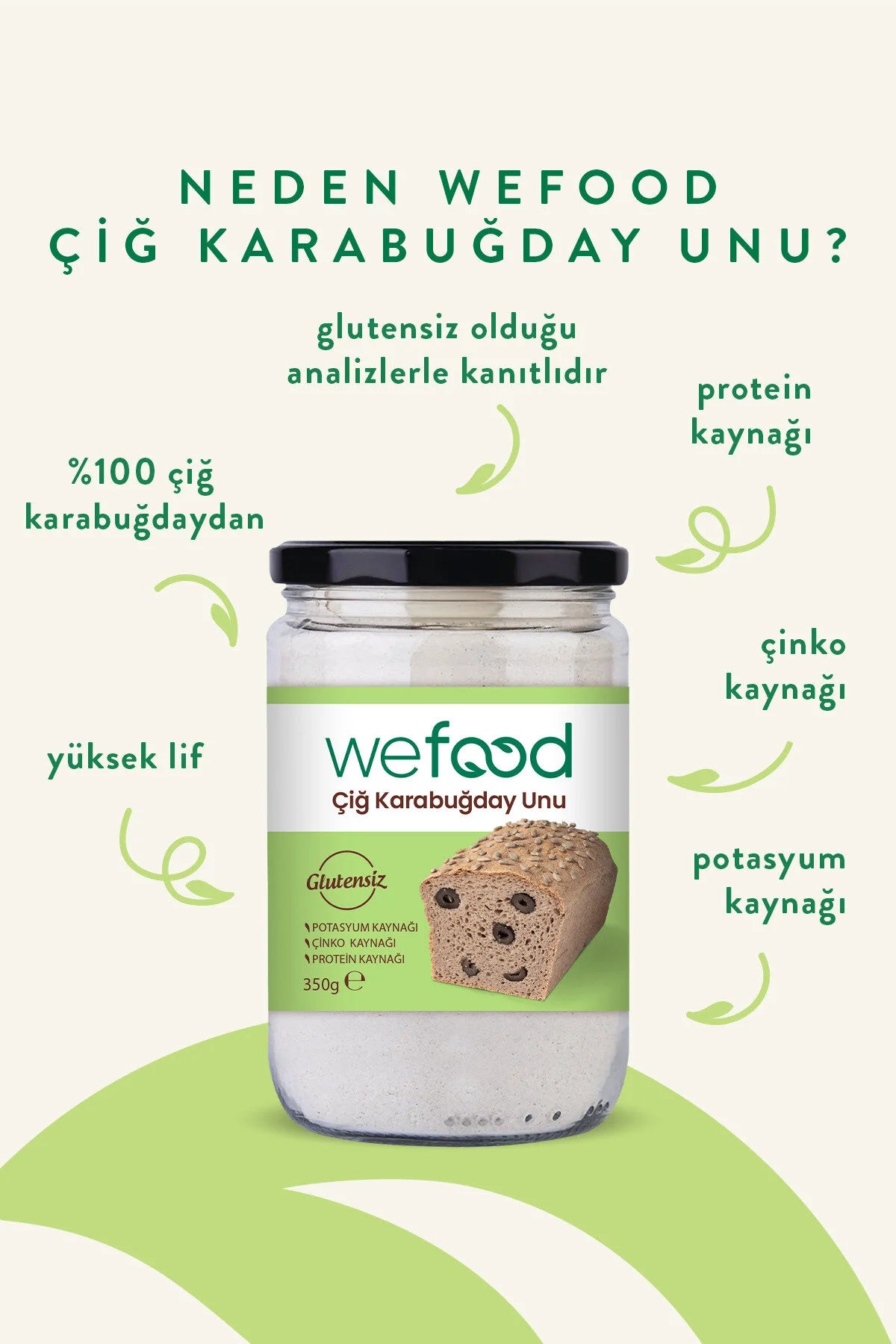 Wefood Boekweitmeel – 100% Rauwe Boekweit – Glutenvrij – Vezelrijk – Bron van Eiwitten, Kalium & Zink – 350 g