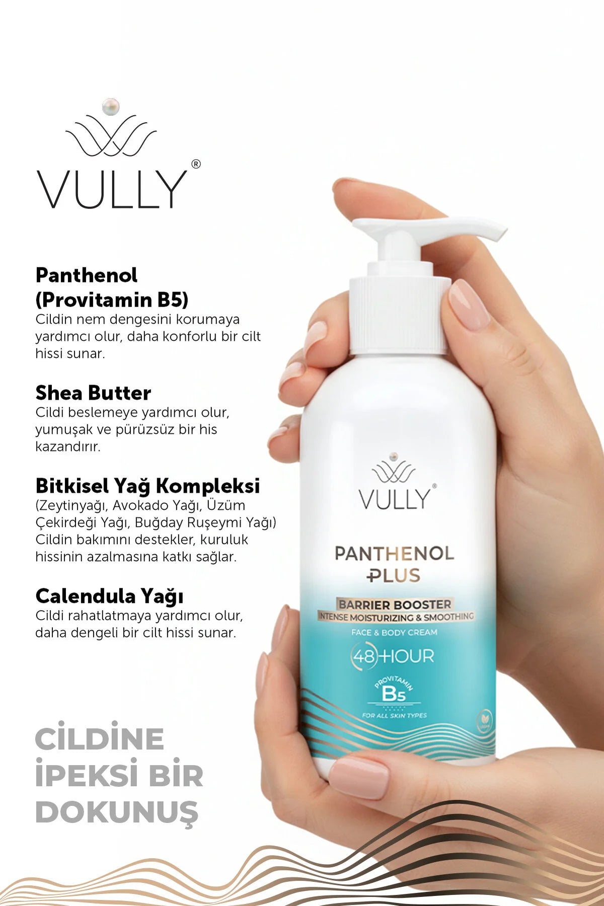 Vully Panthenol Plus Barrier Booster Gezichts- en Lichaamscrème met Provitamine B5 - 48 Uur Hydratatie