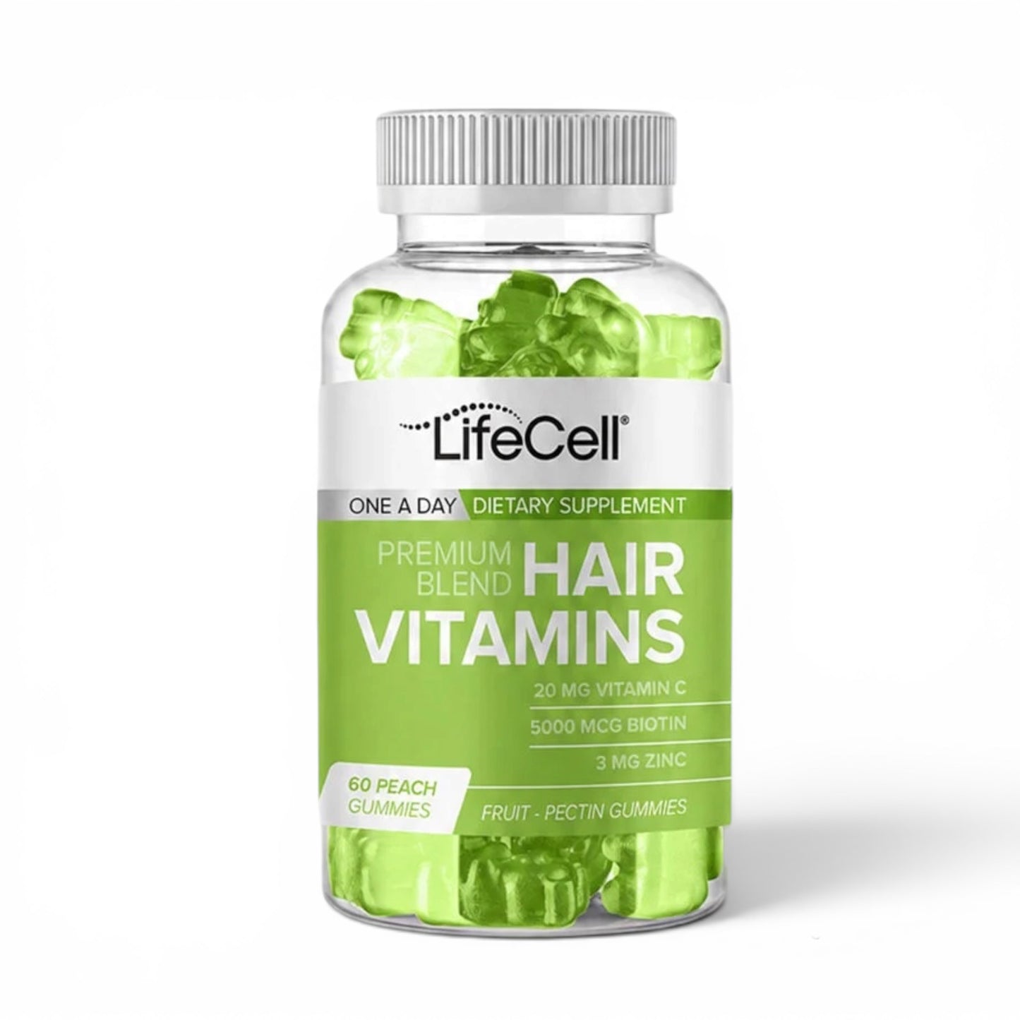 Lifecell Premium Hair Vitamins Gummies Perzik - 60 Gummies