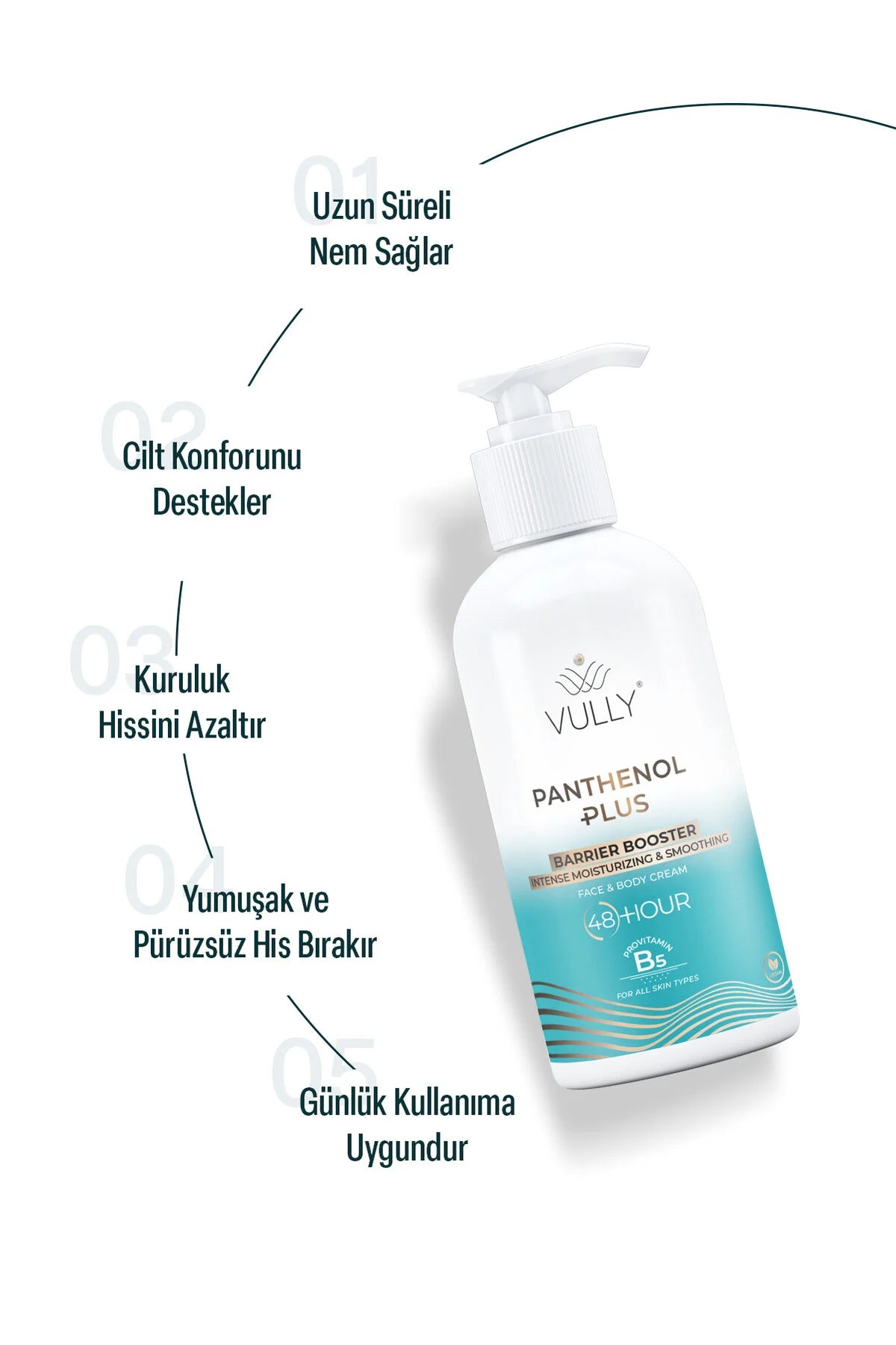 Vully Panthenol Plus Barrier Booster Gezichts- en Lichaamscrème met Provitamine B5 - 48 Uur Hydratatie