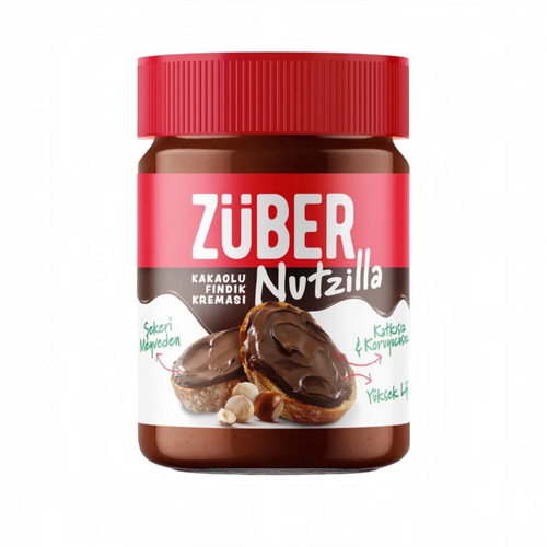 Züber Nutzilla Hazelnootpasta met Cacao – 36% Hazelnoten – Zonder Toegevoegde Suiker – Glutenvrij – Vezelrijk – 315 g