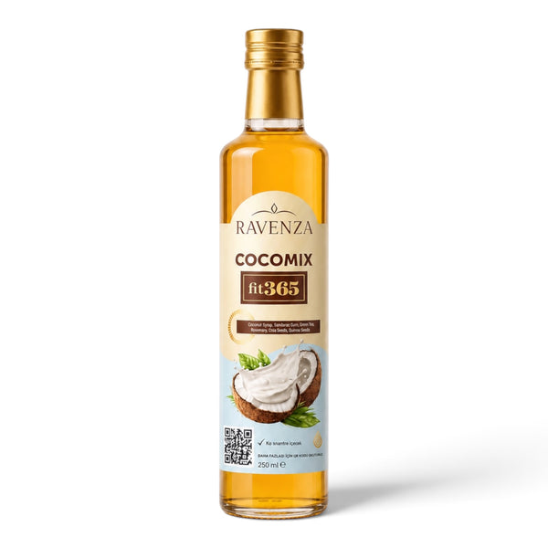 Ravenza Cocomix Fit365 – Kokosdrankconcentraat met Groene Thee, Chiazaad, Quinoa, Rozemarijn & L-Carnitine – 250 ml
