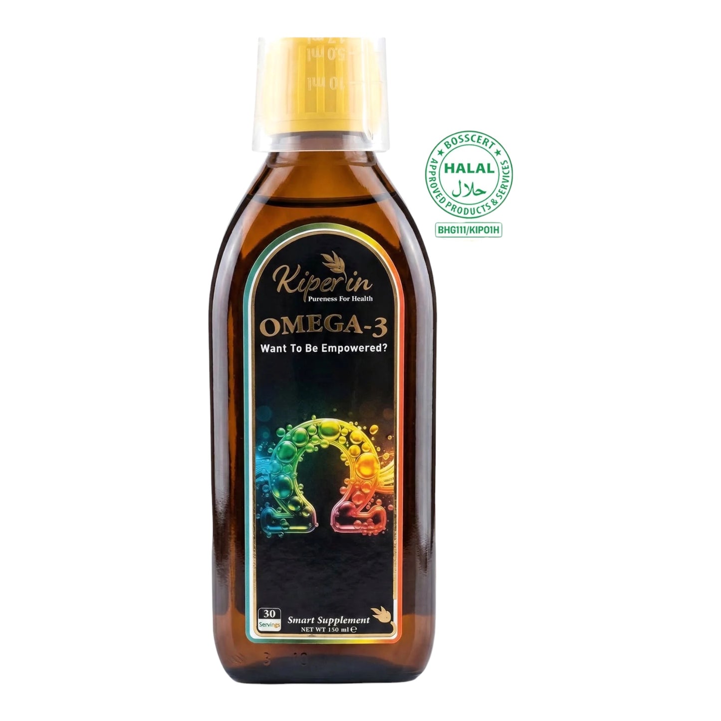 Kiperin Omega-3 Vloeibare Visolie 150 ml | Met EPA, DHA, Vitamine A & E | Tutti Frutti Smaak | 30 Porties