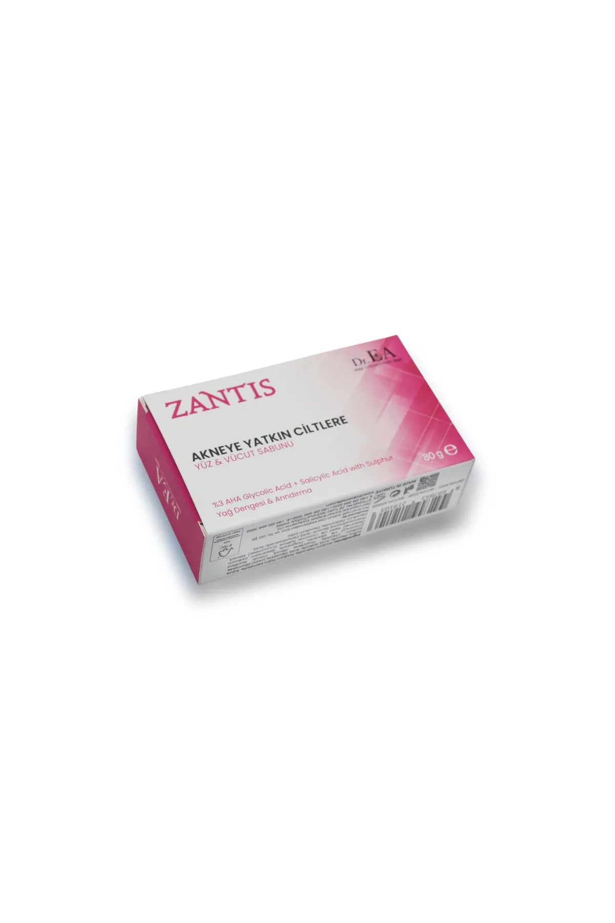 Dr EA Laboratories Zantis Acne Prone Skin - Medische Zeep voor Gezicht en Lichaam - voor Acne en Schimmelinfecties - Handzeep - Zwavel - AHA 3% Glycolzuur + Salicylzuur met Zwavelolie Balancerend & Zuiverend - 80gr