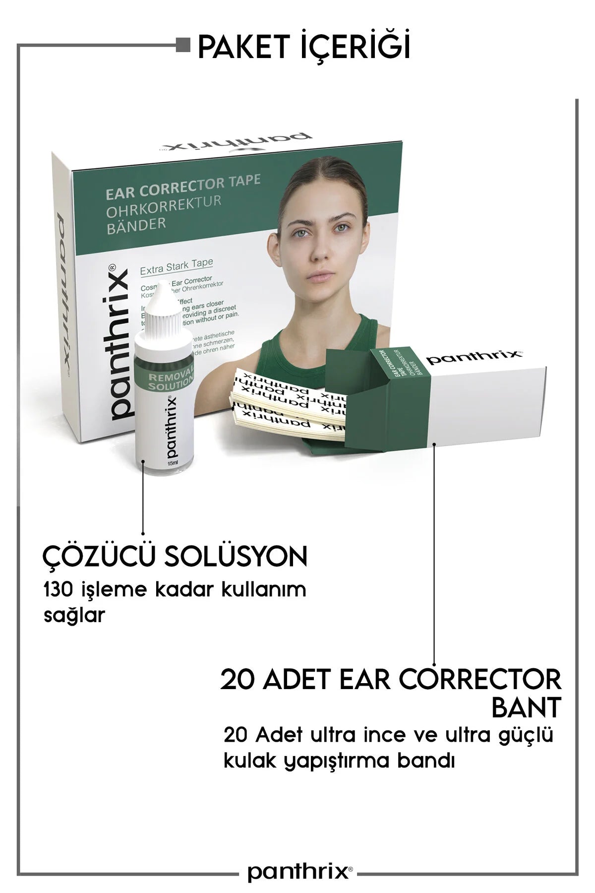 Panthrix Oor Corrector 20 Banden (Ear Corrector Tape) Afstaande Oorband - Extra Sterk - Discrete esthetische oplossing zonder pijn of ongemak - Plakband - voor 16 Jaar en Ouder.