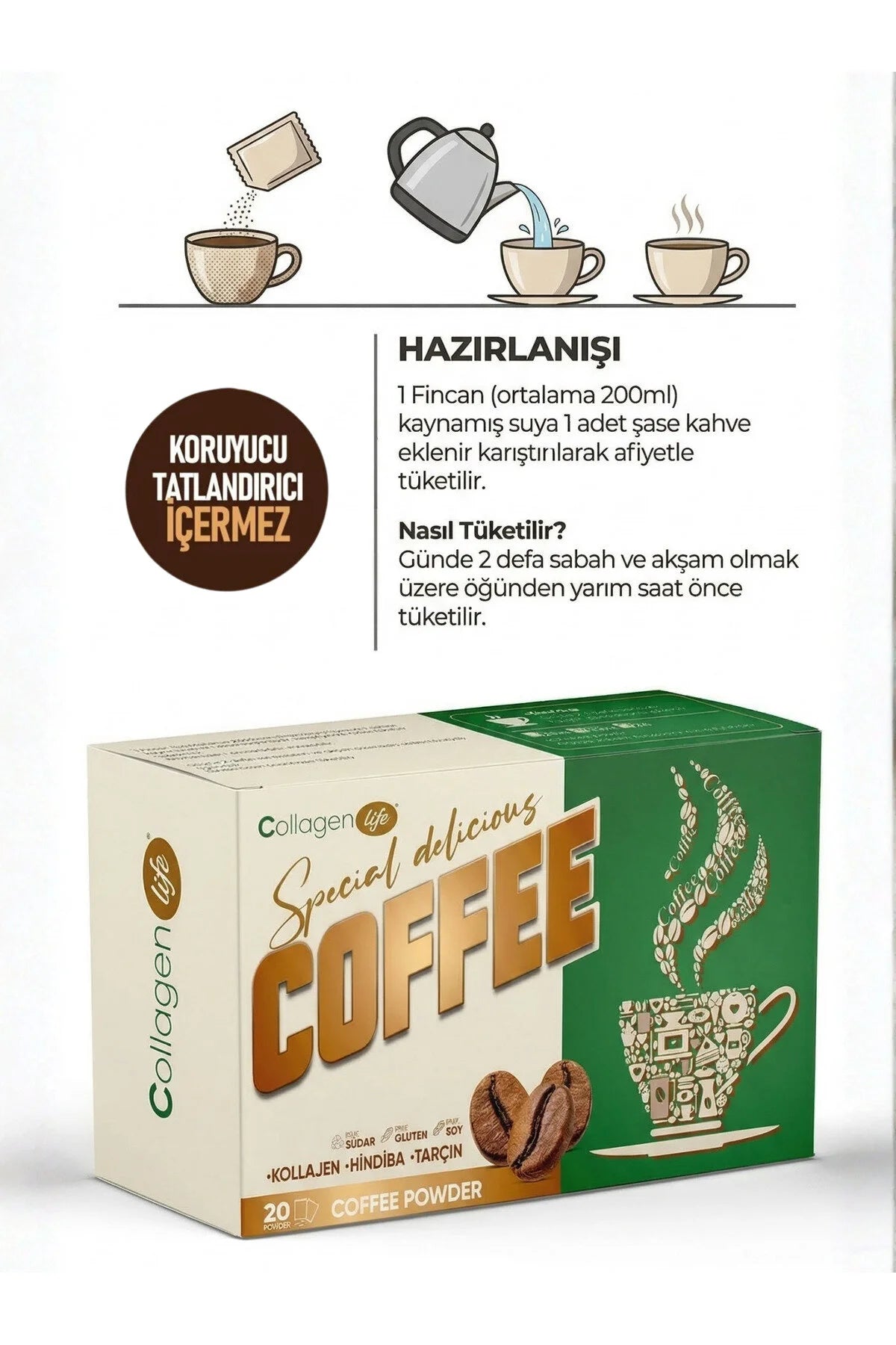 Collagen Life Special Delicious Coffee met Collageen, Cichorei & Zwarte Komijn | 20 Sachets | 100 g