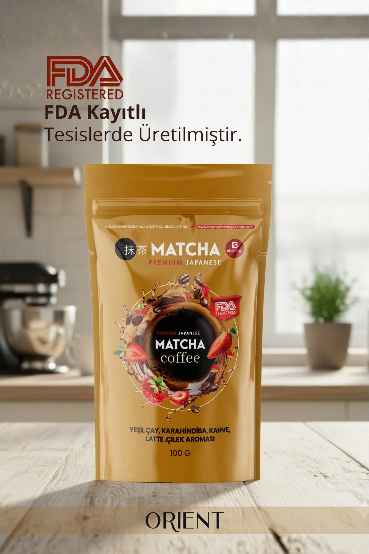 Premium Japanese Matcha Coffee – Matcha, Groene Thee & Aardbei Aroma – 100 g