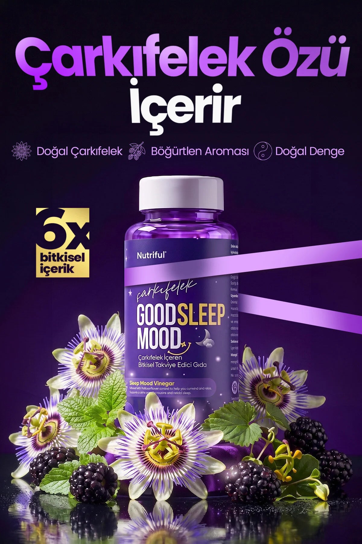 Nutrifull Good Sleep Mood – Kruiden Shot met Passiebloem, Valeriaan & Citroenmelisse – Bosvruchtensmaak – 10 x 30 ml