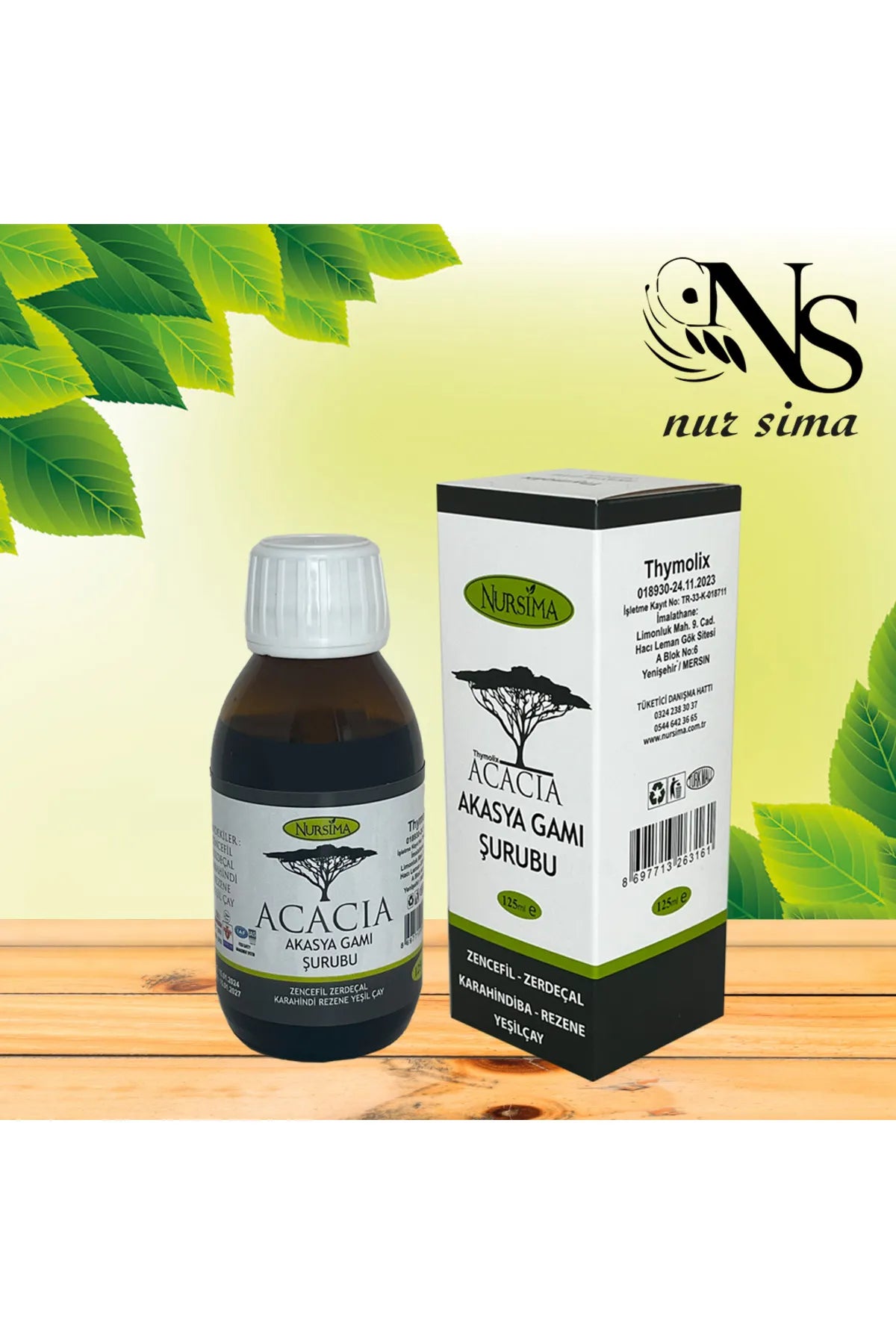 Nursima Acacia Akasya Gum Siroop 125 ml