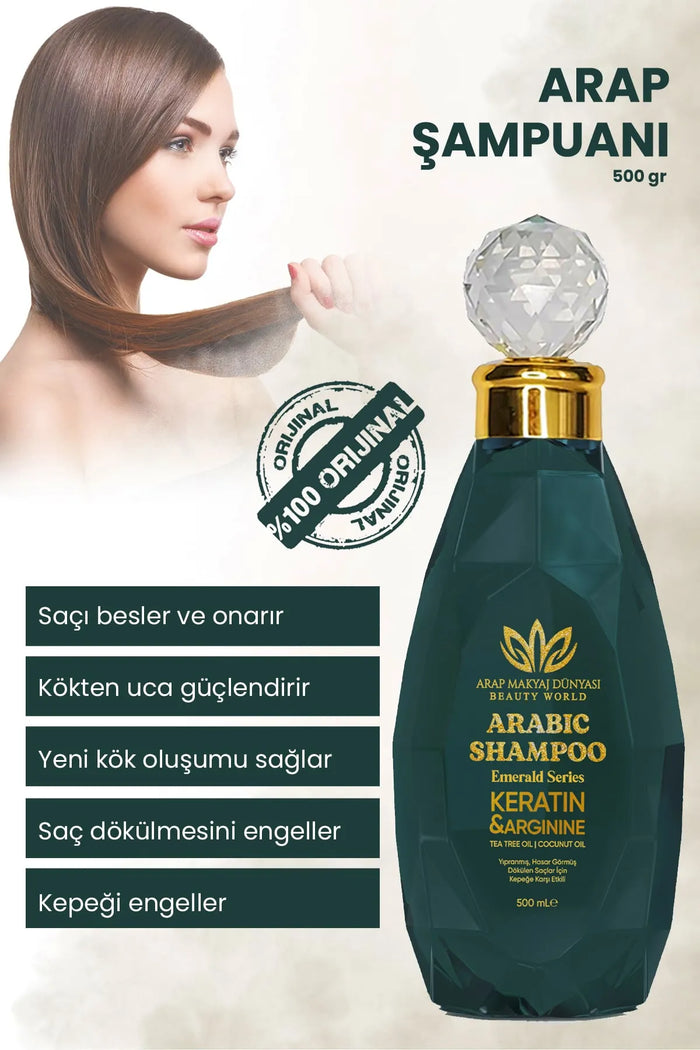 Arab Makeup World - Arabische Shampoo - Effectief tegen roos voor beschadigd haar Haargroei Anti-verlies Keratine B7 & Arginine Tea Tree Olie Mineralen Kokosolie Vitamine C A en K 500 ml