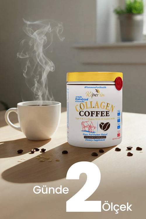 Kiperin Collagen Coffee – Gehydrolyseerd Rundercollageen Type 1 & 3 met Instant Koffie – 10 g Collageen per Portie – 405 g