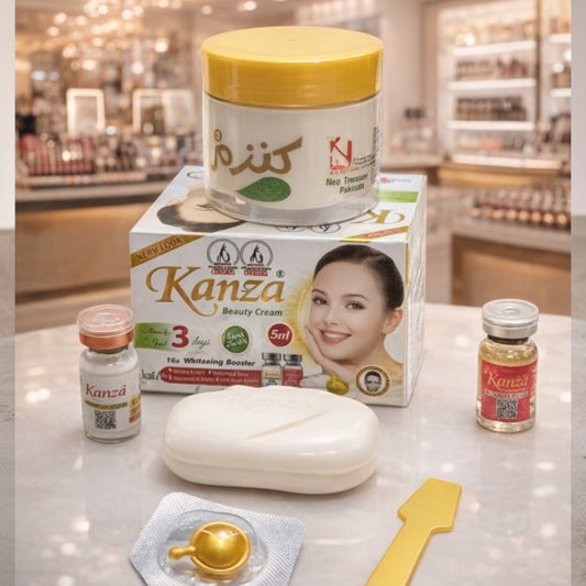 Kanza Beauty 5 in 1 Cream – Gezichtscrème met Kojic Acid, Alpha Arbutin & Vitamine B6 – Verzorgende Crème voor een Egale Uitstraling