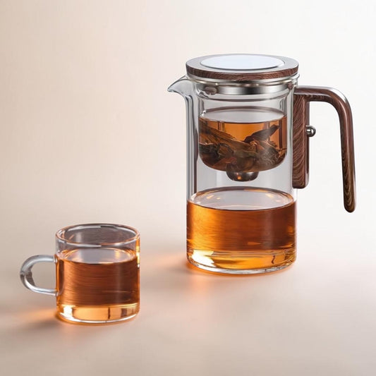 Magnetic Glass Teapot 800 ml – Glazen Theepot met Filter – Magnetisch Deksel – Hittebestendige Theekan