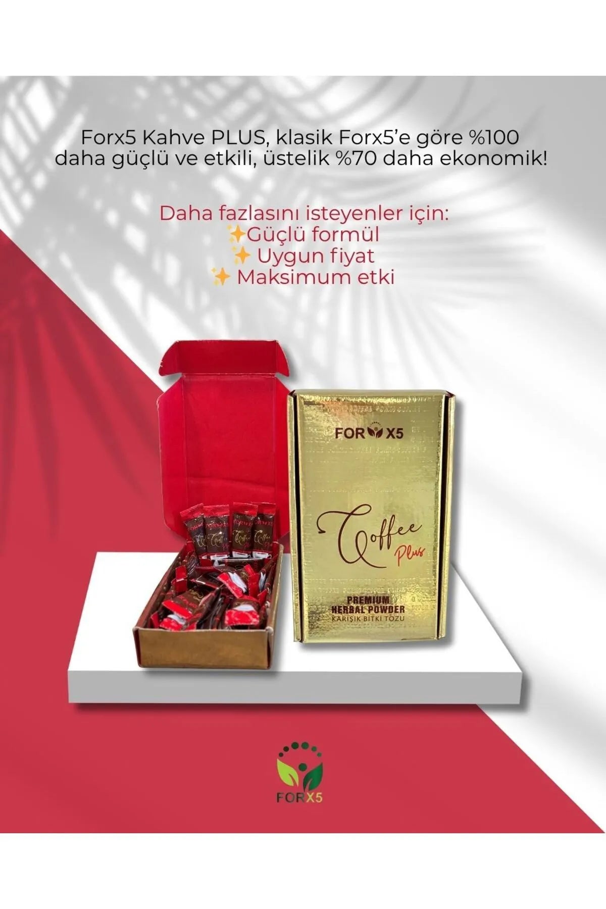 New FORX5 PLUS Coffee Kahve Detox Arabische Afslank Koffie - De populaire content van FORX5 is nu 100% krachtiger en effectiever + zuiniger! - 1 doos van 30 zakjes