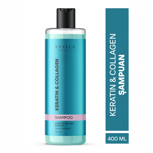 Anyela Keratin & Collagen Shampoo 400ml – Versterkende Haarshampoo voor Glans & Herstel