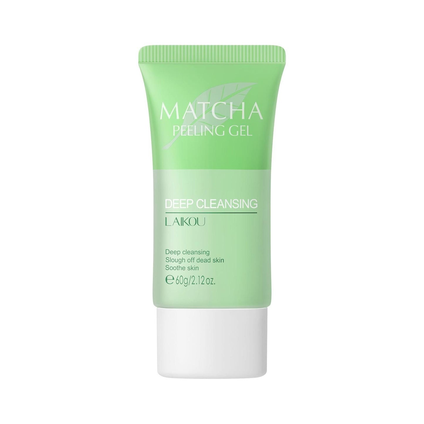 Laikou - Matcha Gezichtsscrub Exfoliërende Gel - Natuurlijke exfoliërende reiniger - Hydraterende lichaamsscrub - Diepe reiniging voor een droge huid - Mee-eters & acne-gezichtspeelinggel - Voor Alle Huidtypen - 60 g
