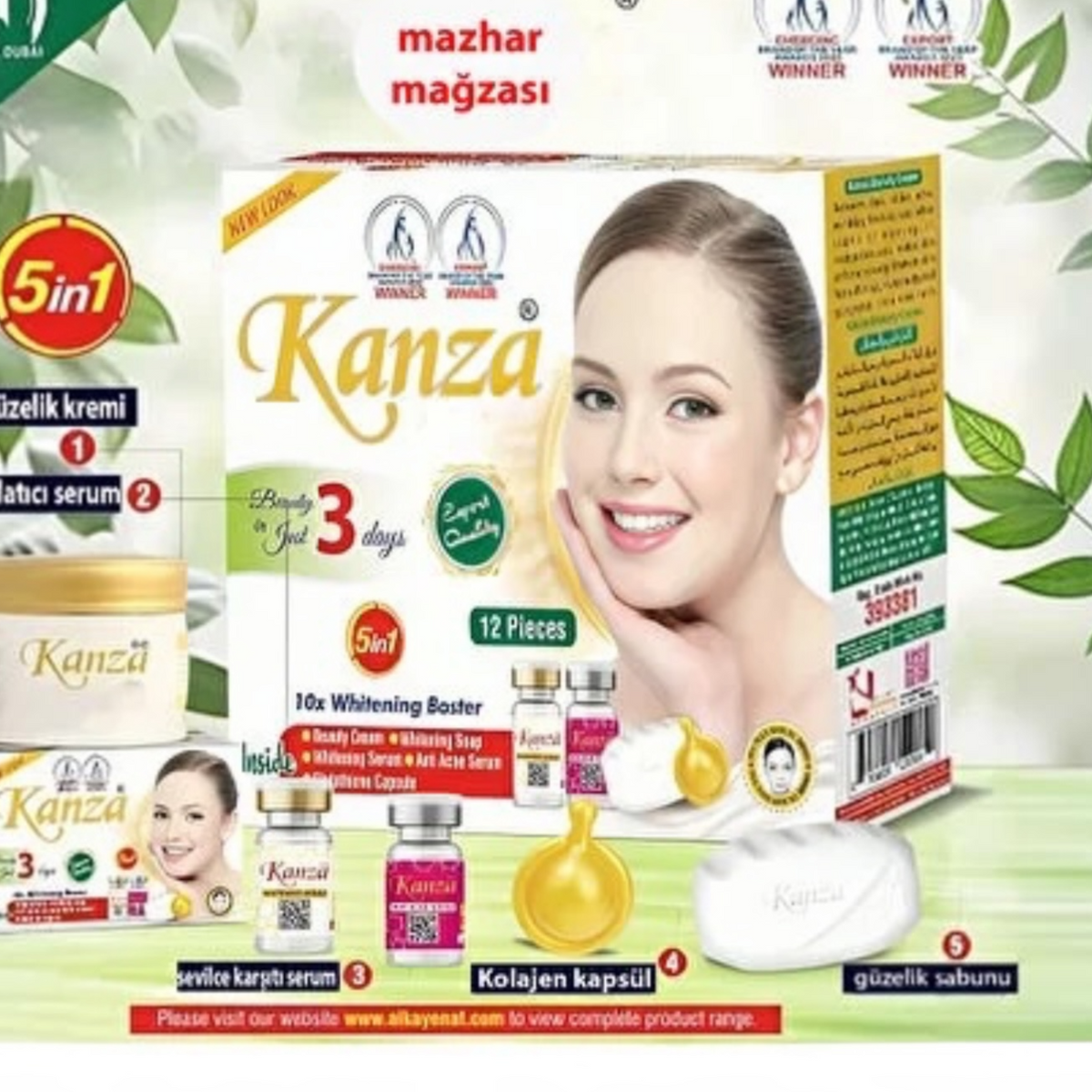 Kanza Beauty 5 in 1 Cream – Gezichtscrème met Kojic Acid, Alpha Arbutin & Vitamine B6 – Verzorgende Crème voor een Egale Uitstraling