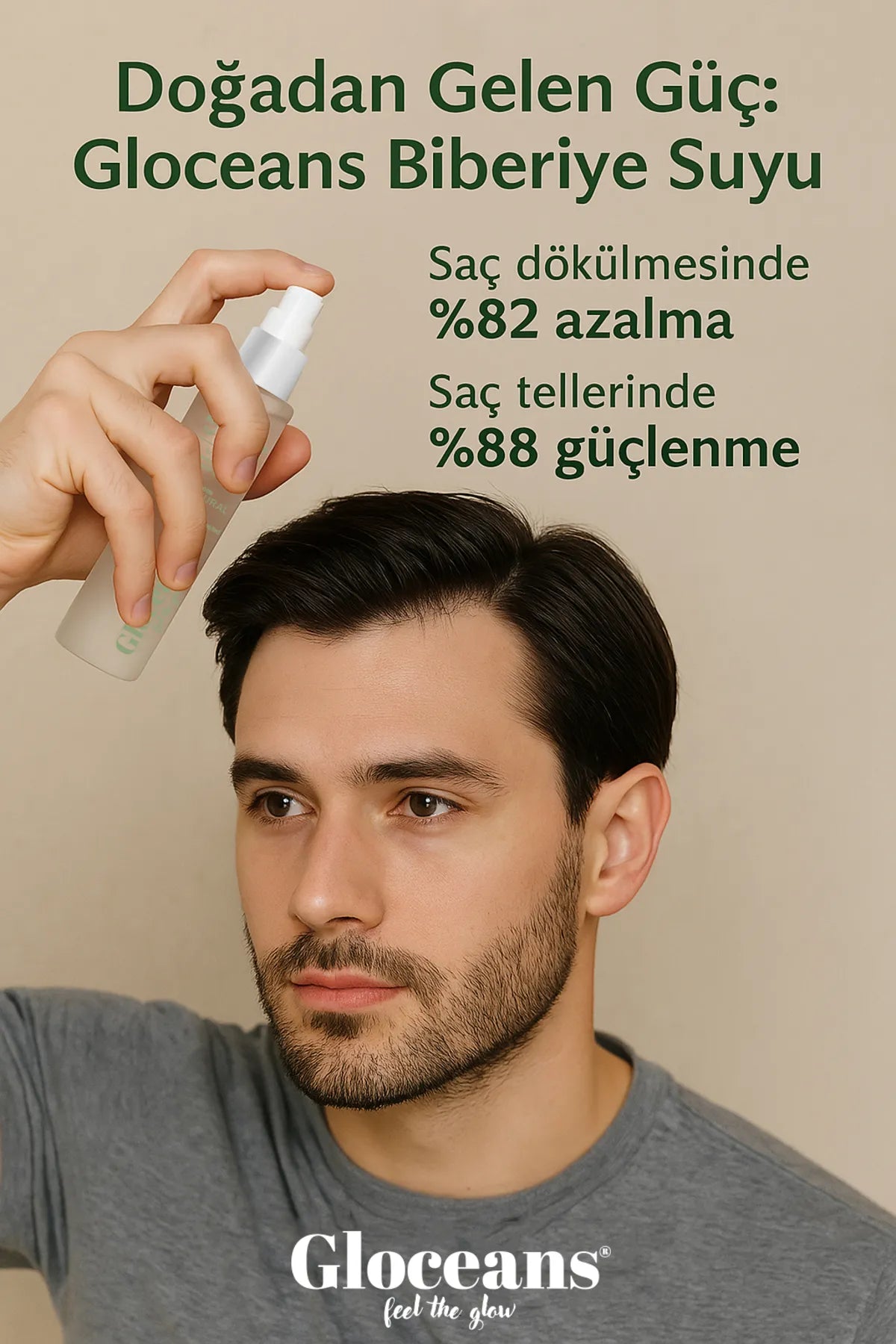 Gloceans Rozemarijnwater Haartonic - Anti-verlies en ondersteunt de haargroei 100% natuurlijk en puur - Dermatologisch getest - 100 ml