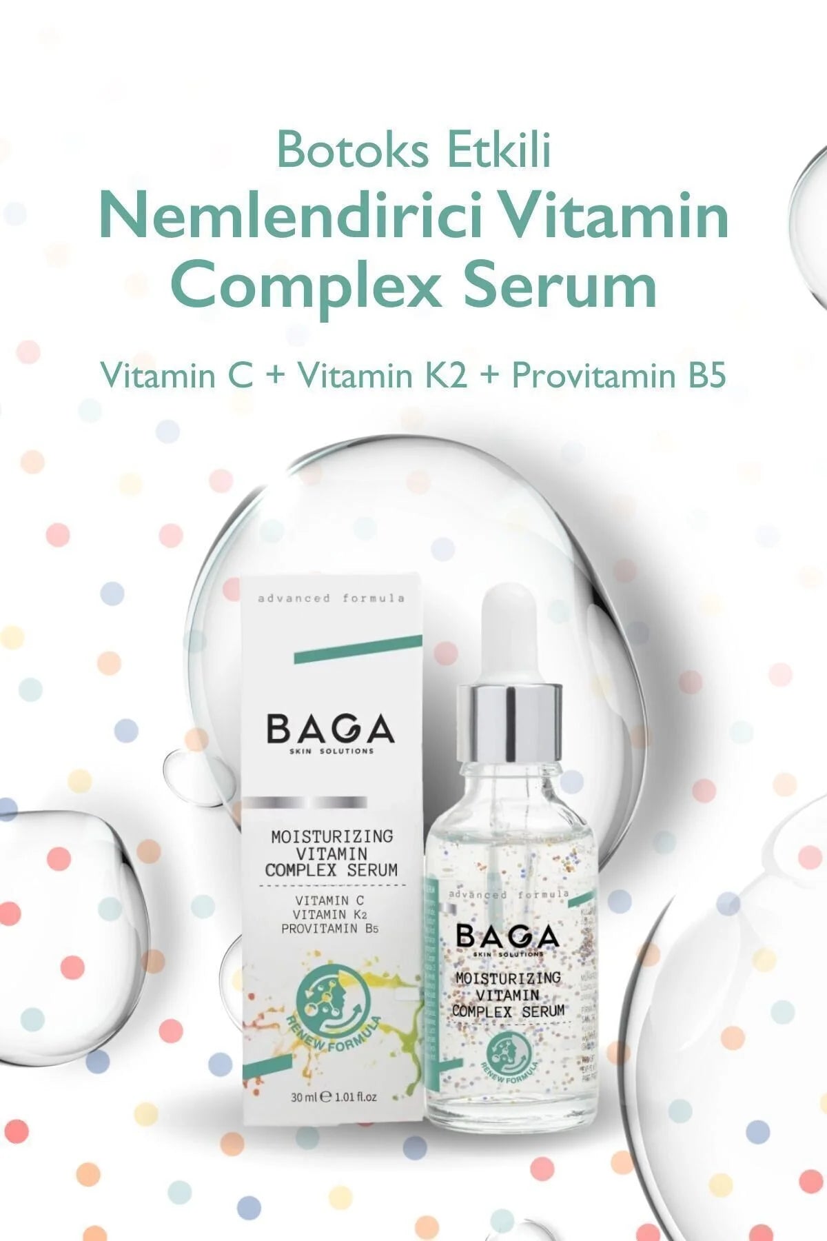 BAGA Moisturizing Vitamin Complex Serum – Hydraterend Vitamine Serum met Vitamine C & Hyaluronic Acid 30ml
