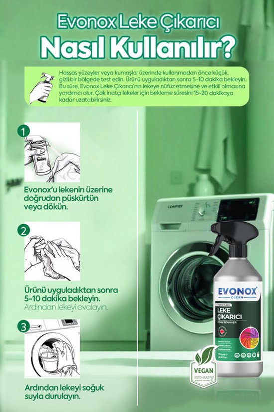 Evonox Clean Vlekkenverwijderaar – Stain Remover voor Textiel en Stoffen – Kleurbeschermend – 750 ml