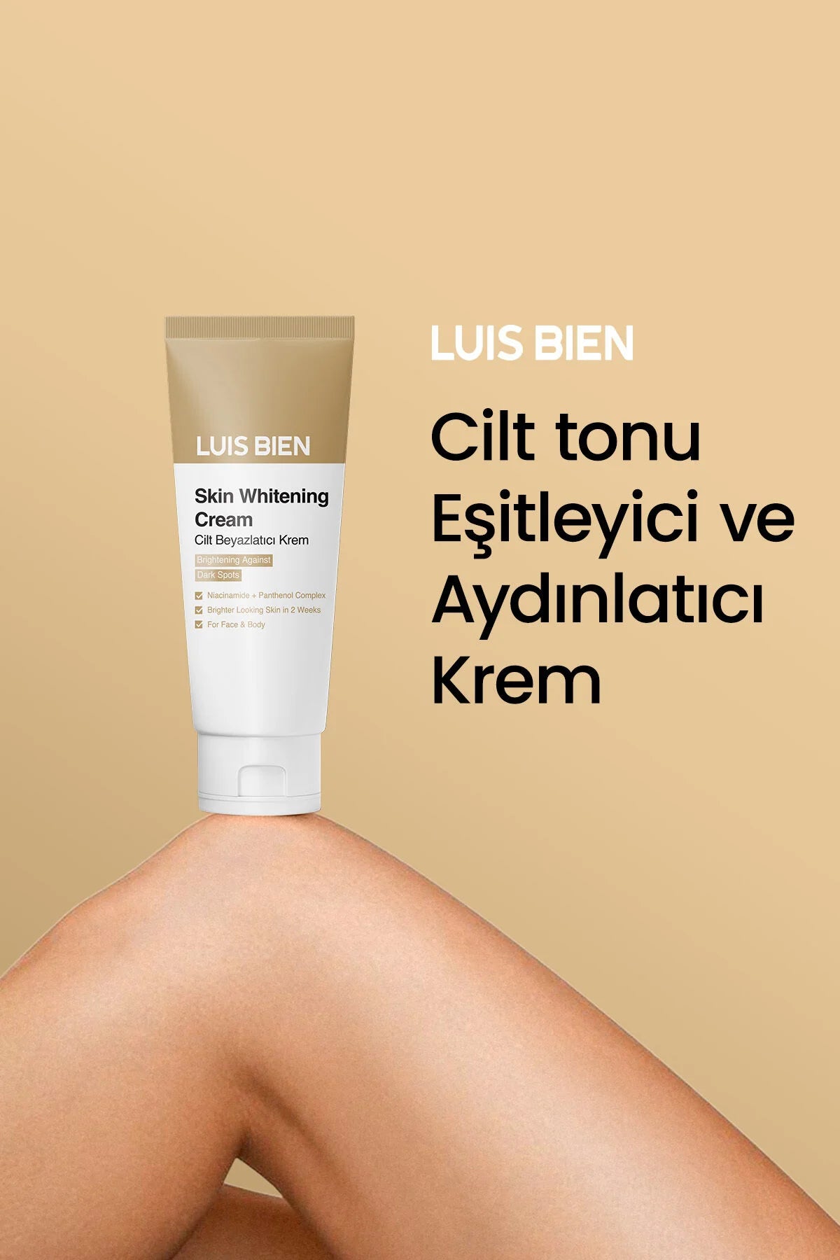 Luis Bien Skin Whitening Cream 50 ml | Crème tegen donkere vlekken met Niacinamide, Panthenol & Alpha-Arbutin