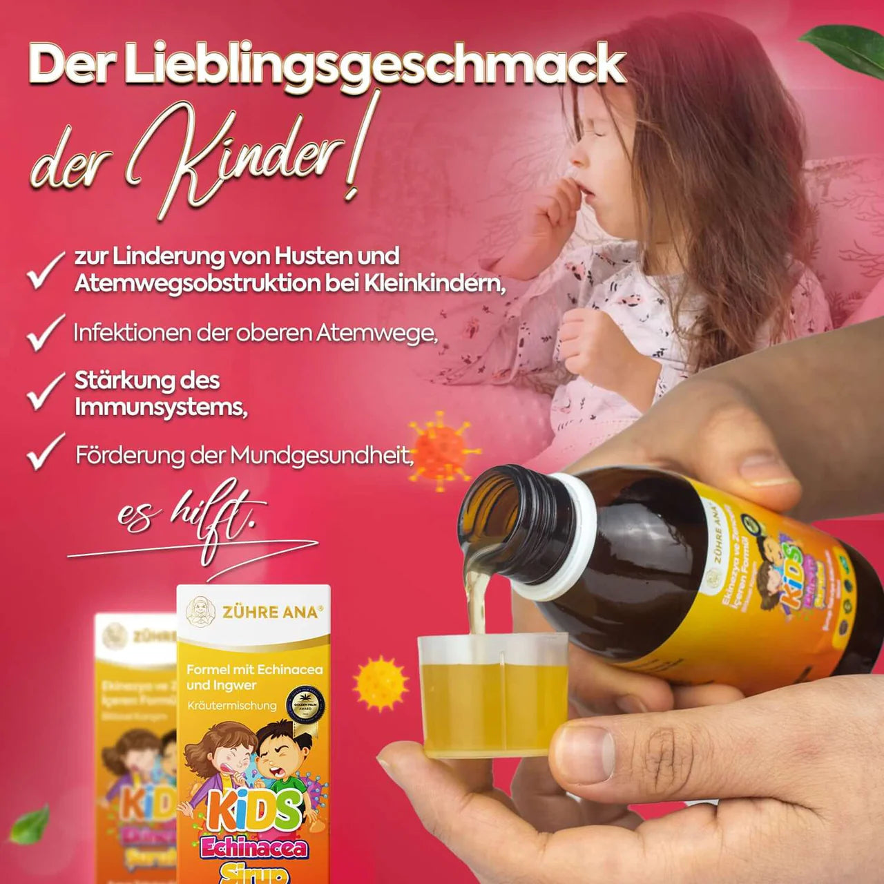 Zühre Ana Kids Echinacea Siroop met Gember 150 ml
