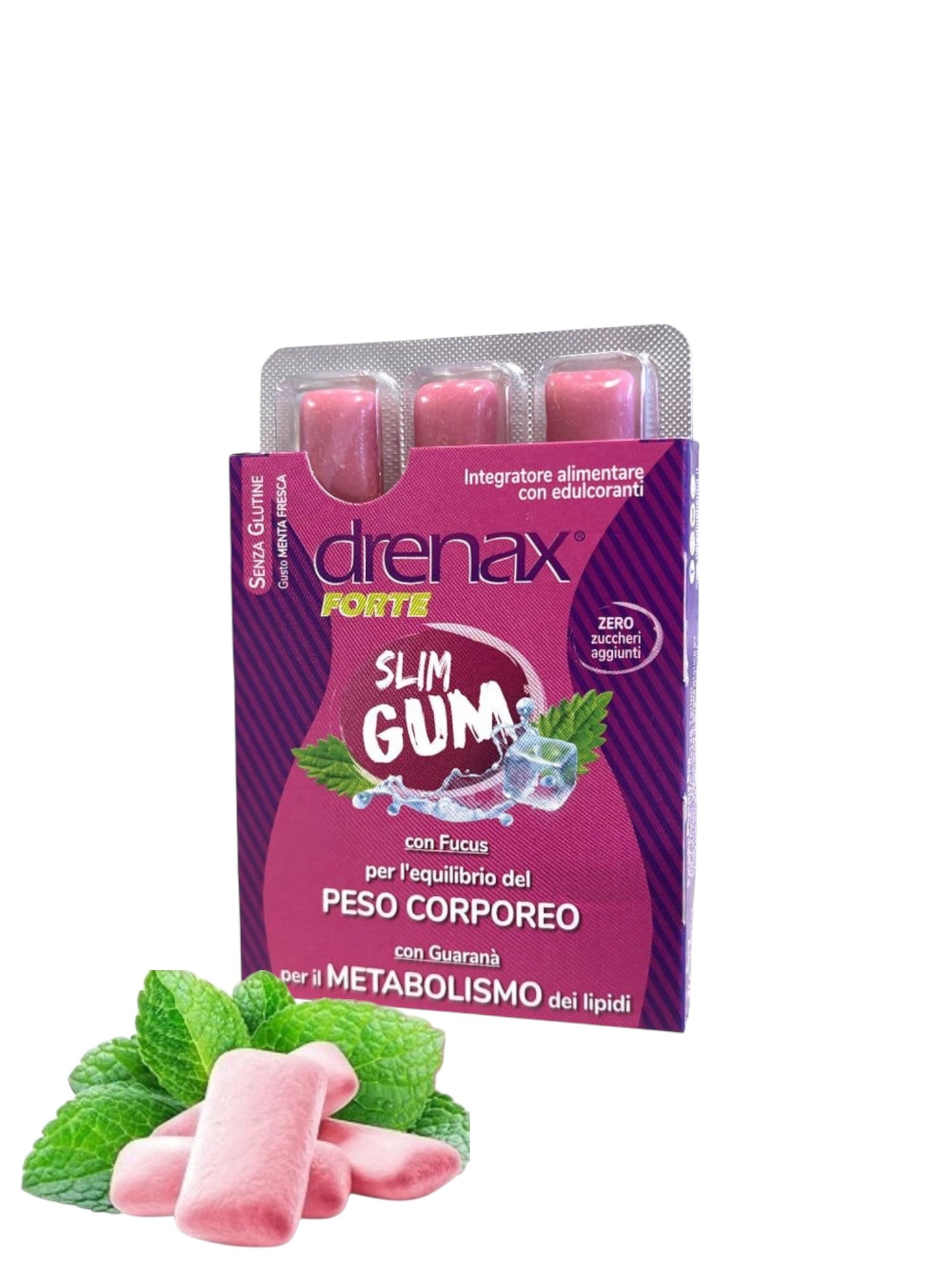 Drenax Forte Slim Gum (Kauwgom) met groene thee voor gewichtsverlies 9 stuks