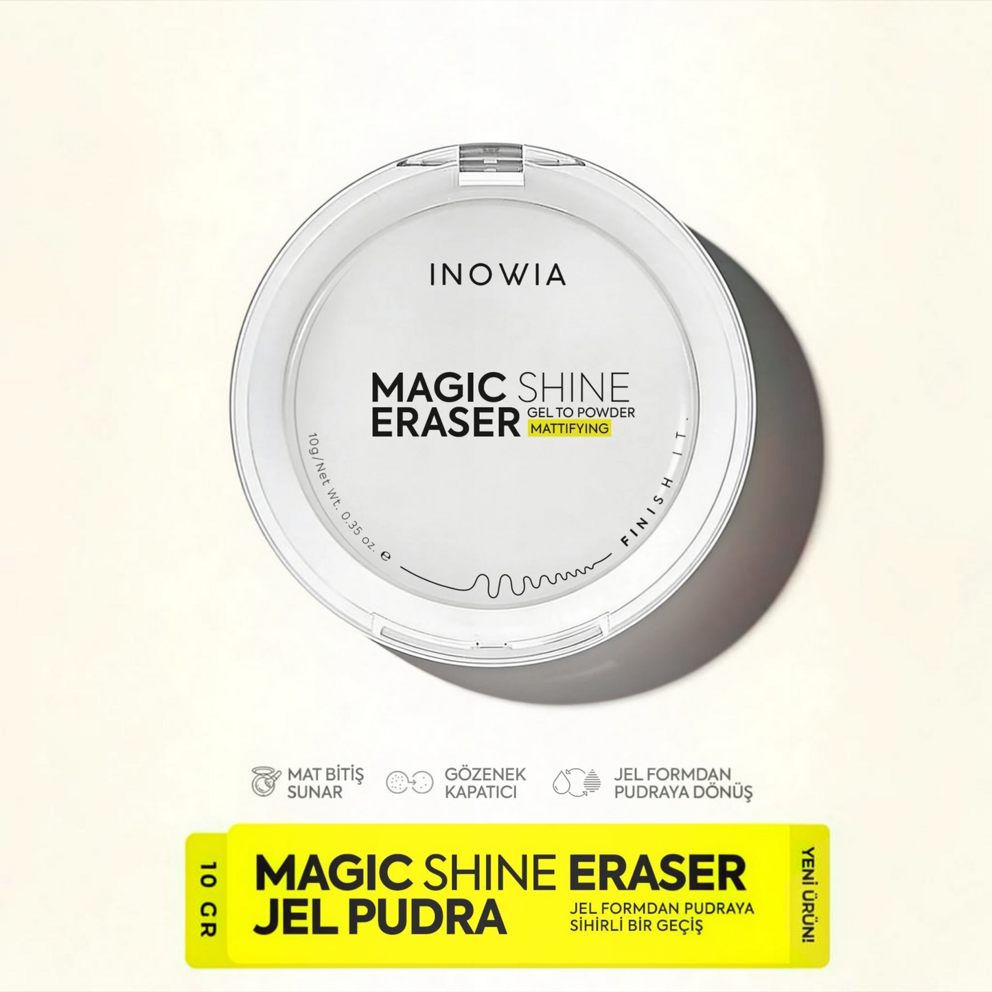Inowia Magic Shine Eraser Gel to Powder – Mattifying Face Powder – 10 g – Vegan