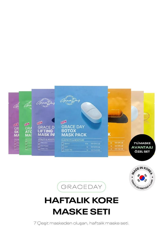 Grace Day Skin Mask Pack 7-delige speciale wekelijkse Koreaanse maskerset Grace Day-maskerpakket - Vegan - Lifting - Poriën- Detox - Skin Repair - Botox - Atopy - Anti-aging Mask - Alle huidtypen