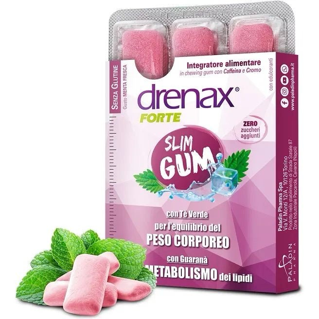 Drenax Forte Slim Gum (Kauwgom) met groene thee voor gewichtsverlies 9 stuks