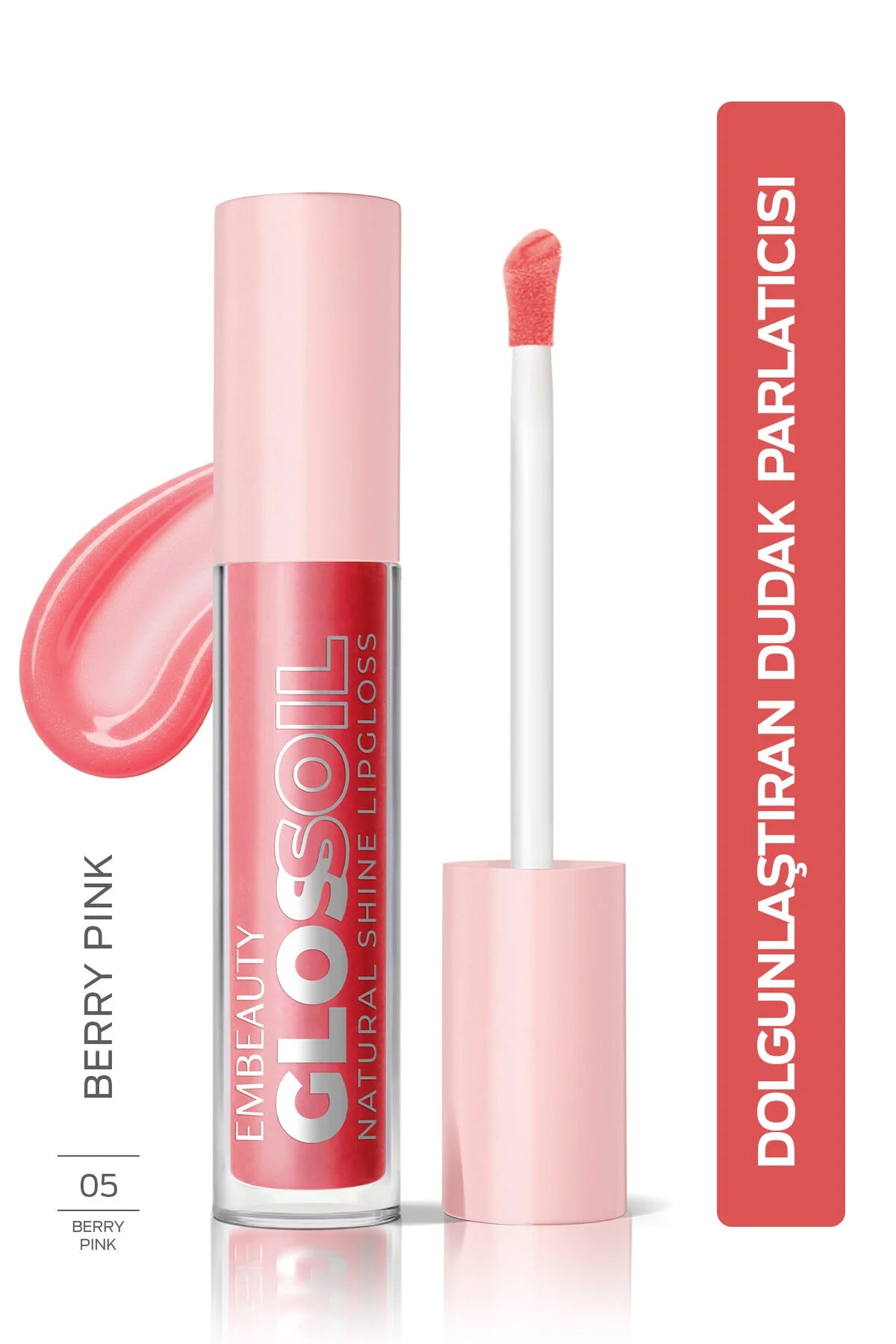 Embeauty Gloss Oil Lip Gloss 03 Berry Bloom – Natural Shine – Rode Glanzende Lipgloss