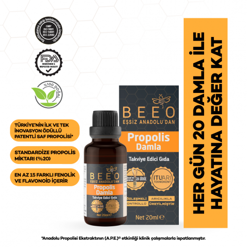 Beeo Pure Propolis Damla Harika Antioksidan Kaynağı - Doğal Bağışıklık Desteği 20 ml