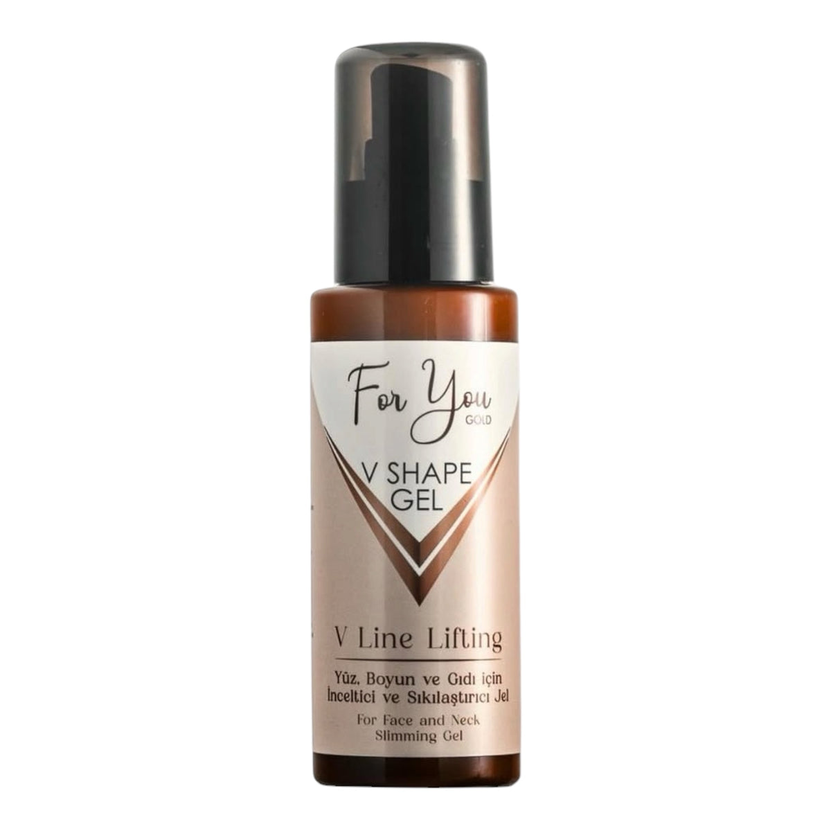 For You Gold V Shape Gel – Verzorgende Gezichts- & Halsgel met Cafeïne, Hyaluronzuur & Collageen – 100 ml